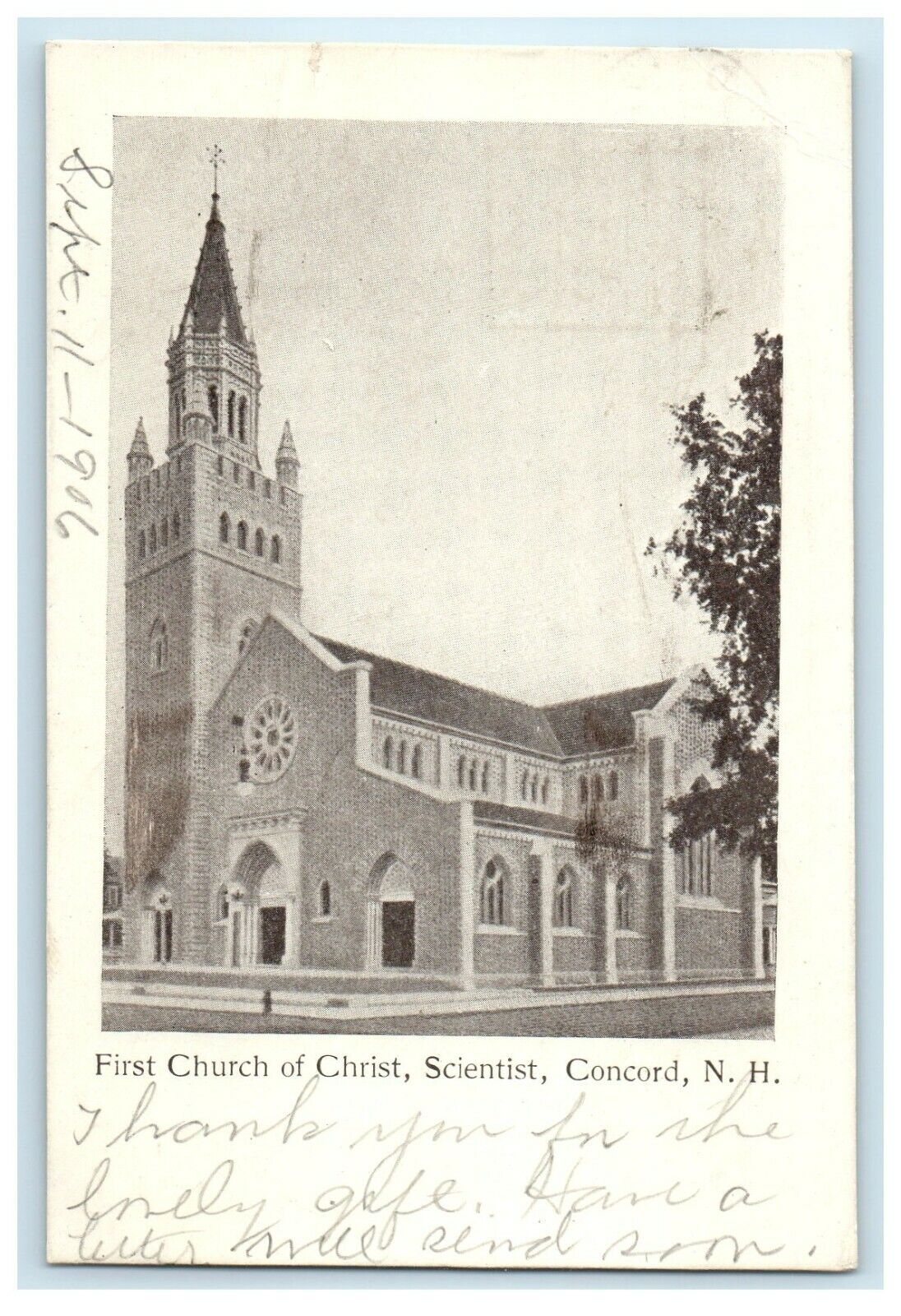 1906 First Church Of Christ Scientist Concord New Hampshire NH Antique Postcard