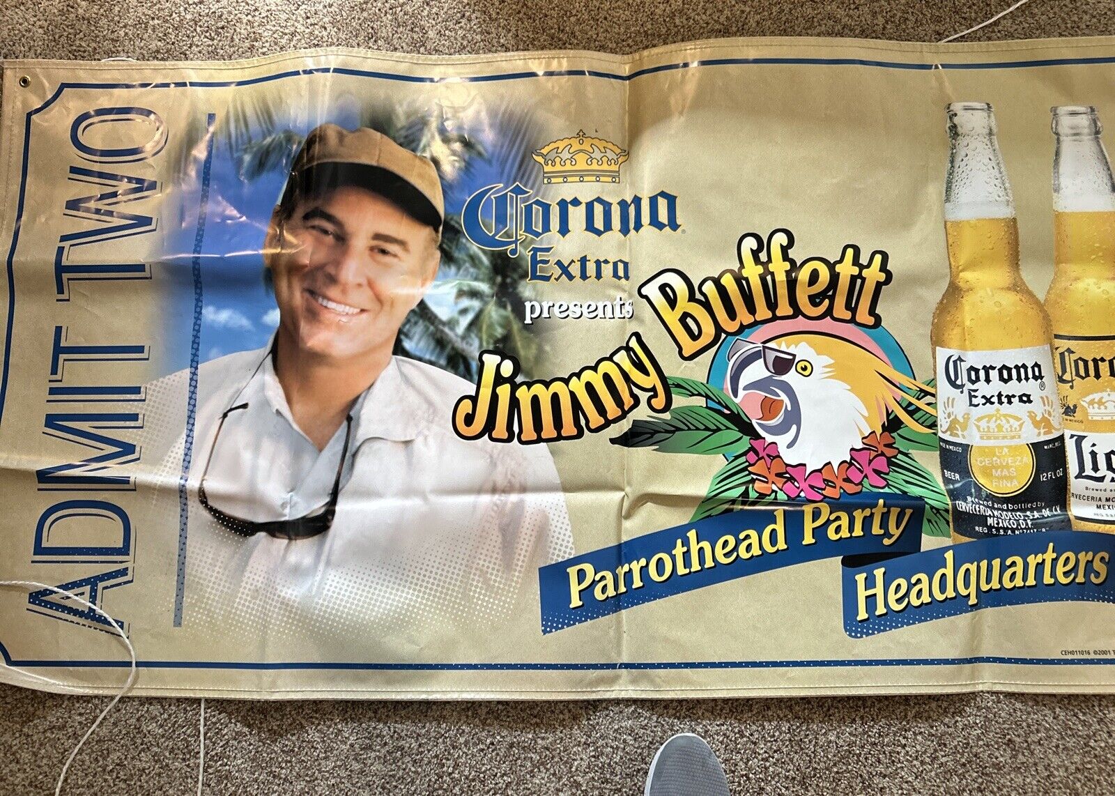 New Large Corona Advertising Banner Jimmy Buffett Parrothead Party 6 ft. x 3 ft.