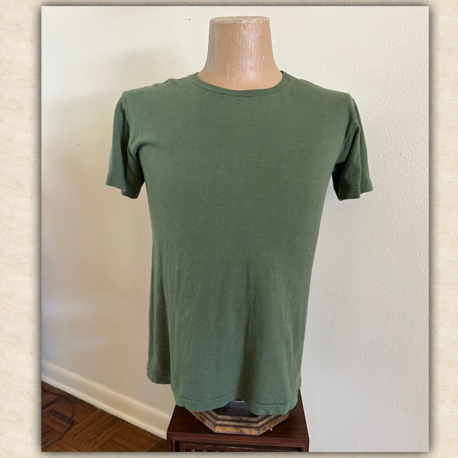 Vtg 1970 US Army OG 109 Short Sleeve T Shirt Undershirt Medium 70s Military 1/2