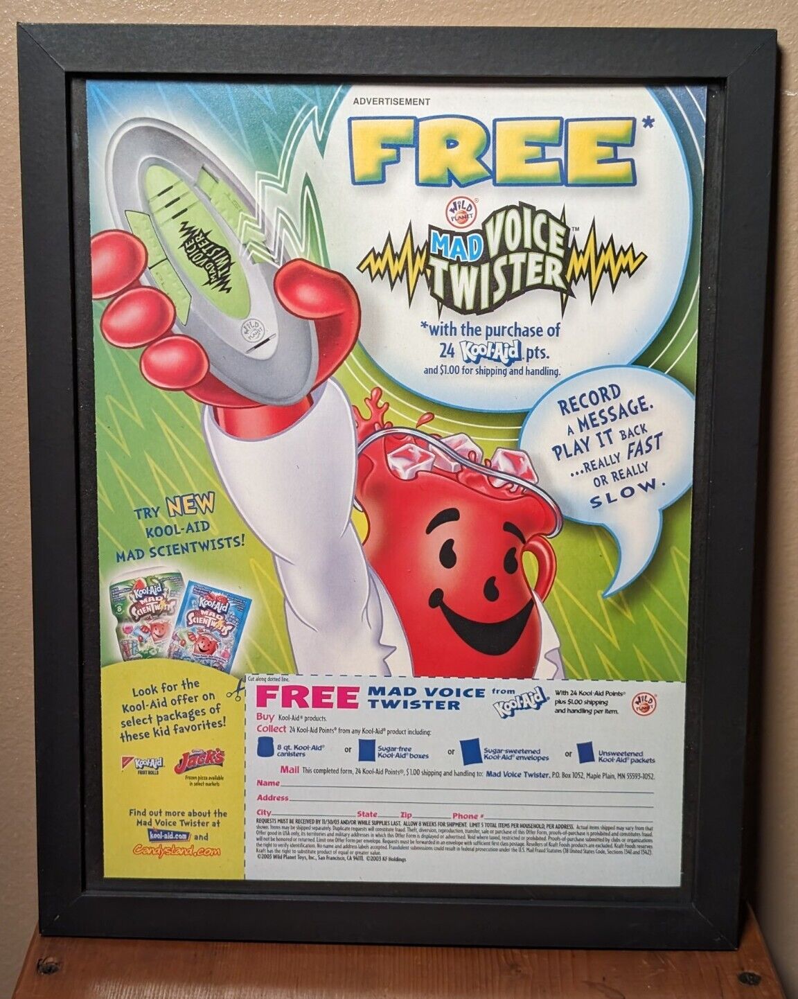 Kool-Aid Mad Voice Twister Vintage Promo Ad Print Poster Art 6.5/10in