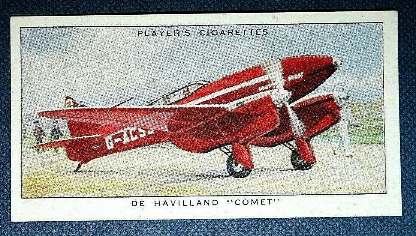 DE HAVILLAND  COMET  RACER    Original 1935 Vintage Card   AP5