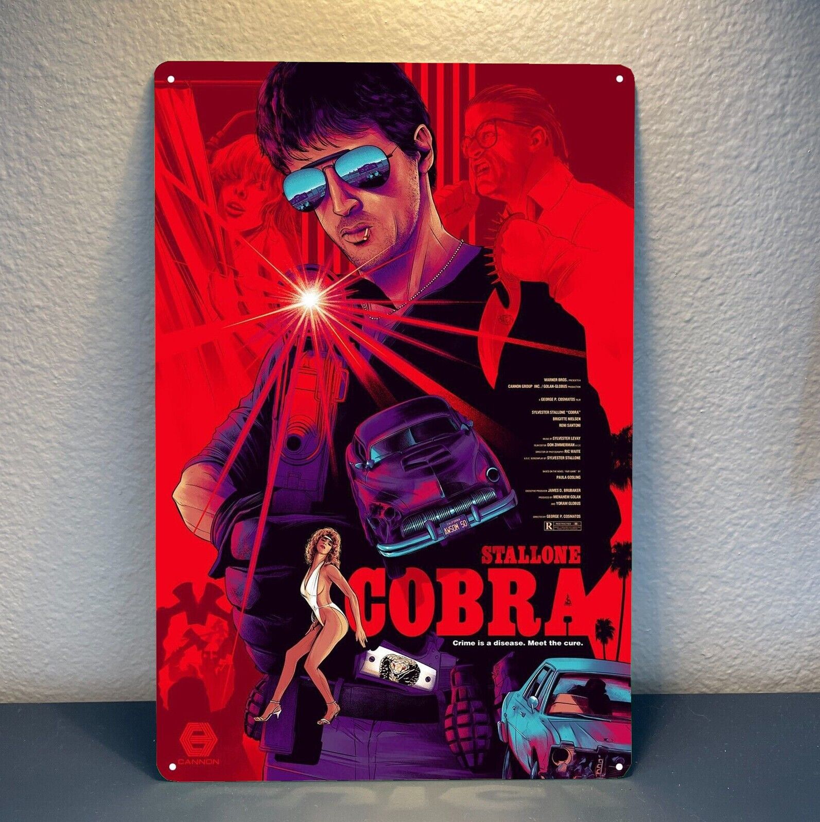 Cobra sylvester stallone Movie Metal Poster Tin Sign 20x30cm Collectable Plate