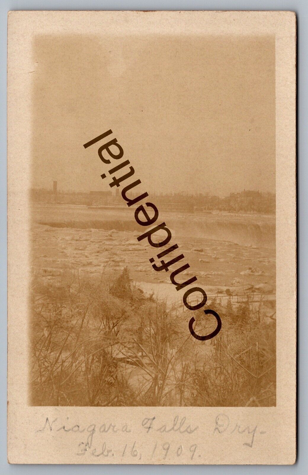 Real Photo 1909 View Of Niagara Falls Run Dry NY New York RP RPPC J149