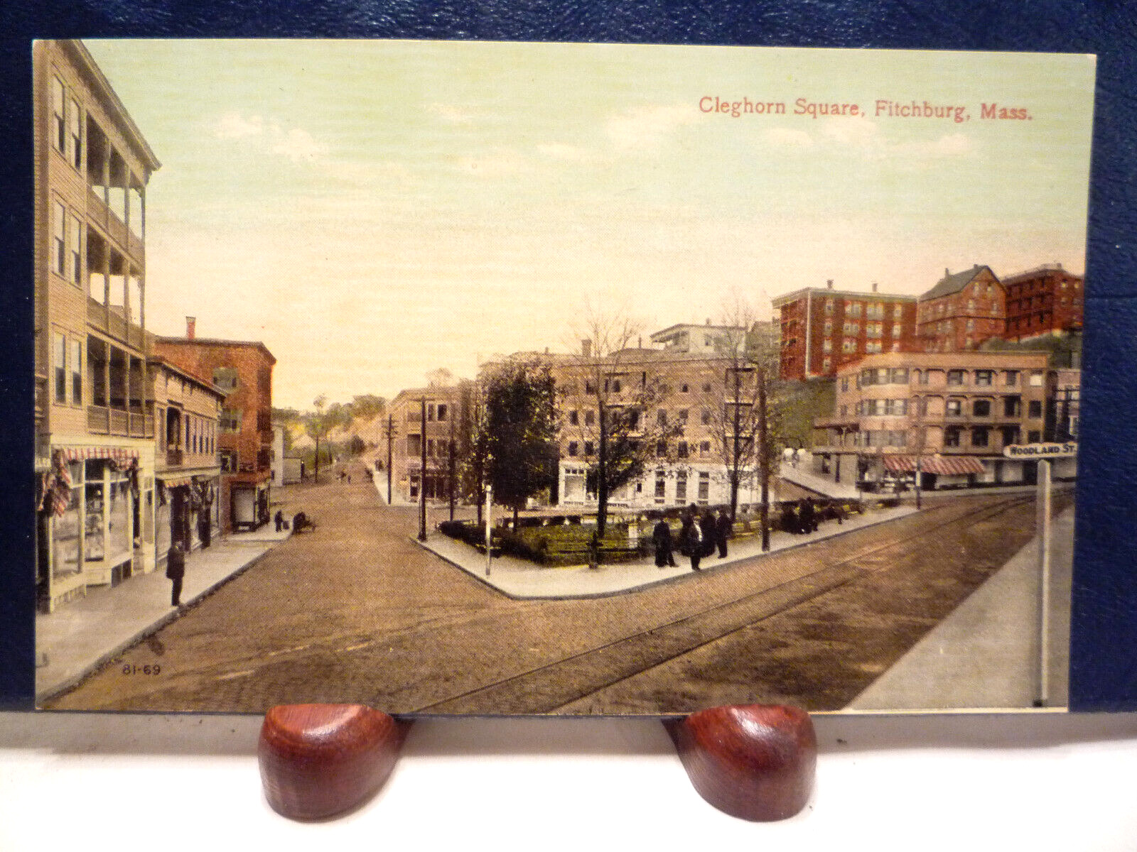 1907-15 Fitchburg, MA Cleghorn Square, Trolley Tracks near Woodland Street