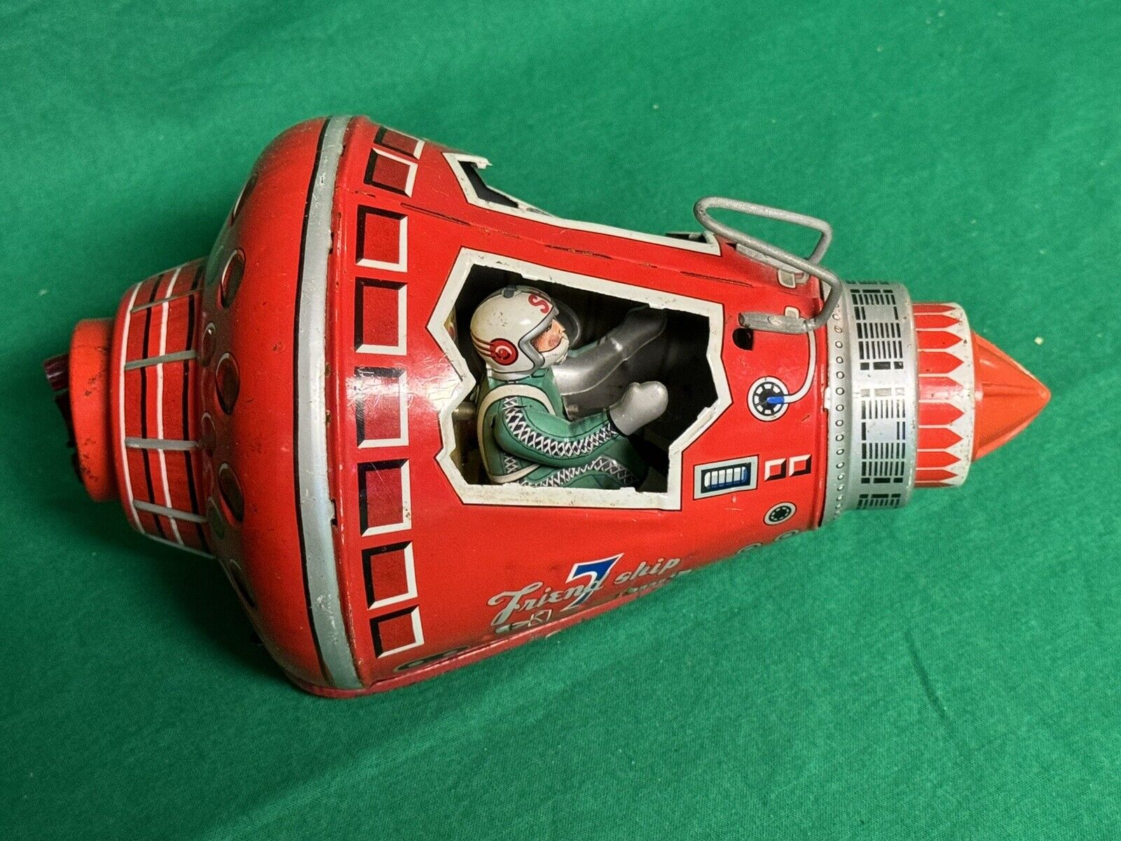 Vintage Friendship 7 Space Capsule Friction Tin Toy 1960\'s Japan