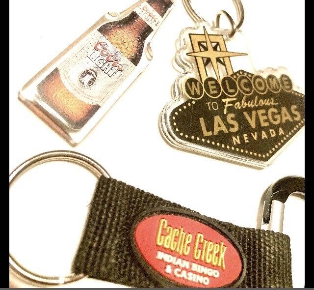 Keychains Lot Of 3: Coors Beer, Bingo/ Casino, & Las Vegas