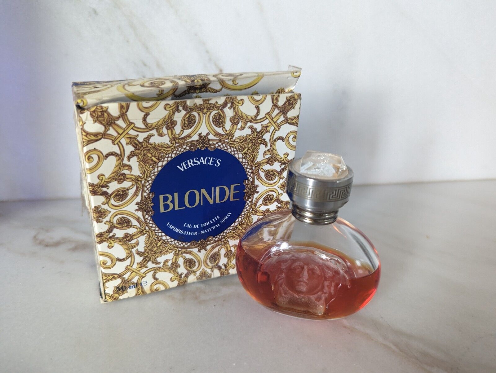 Versace Blonde EDT Toilette Perfume Spray 50 ml 1.6 oz - Over 1/2  Full Vintage