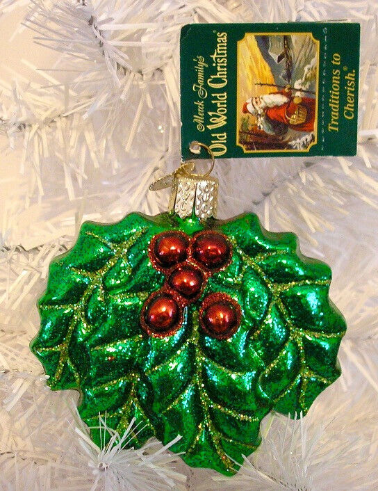 2007 - HOLLY - OLD WORLD CHRISTMAS -BLOWN GLASS ORNAMENT NEW W/TAG
