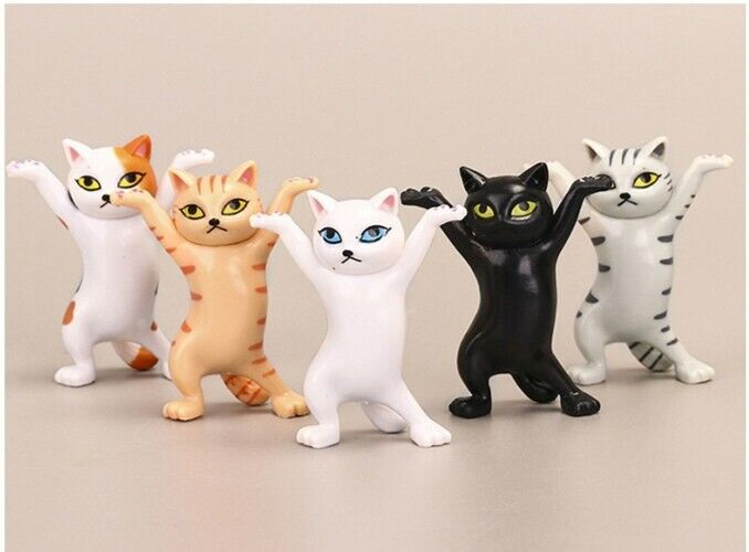 5-Piece Set of Cute Dancing Kitten Figurines and Figurine Cat Collectibles
