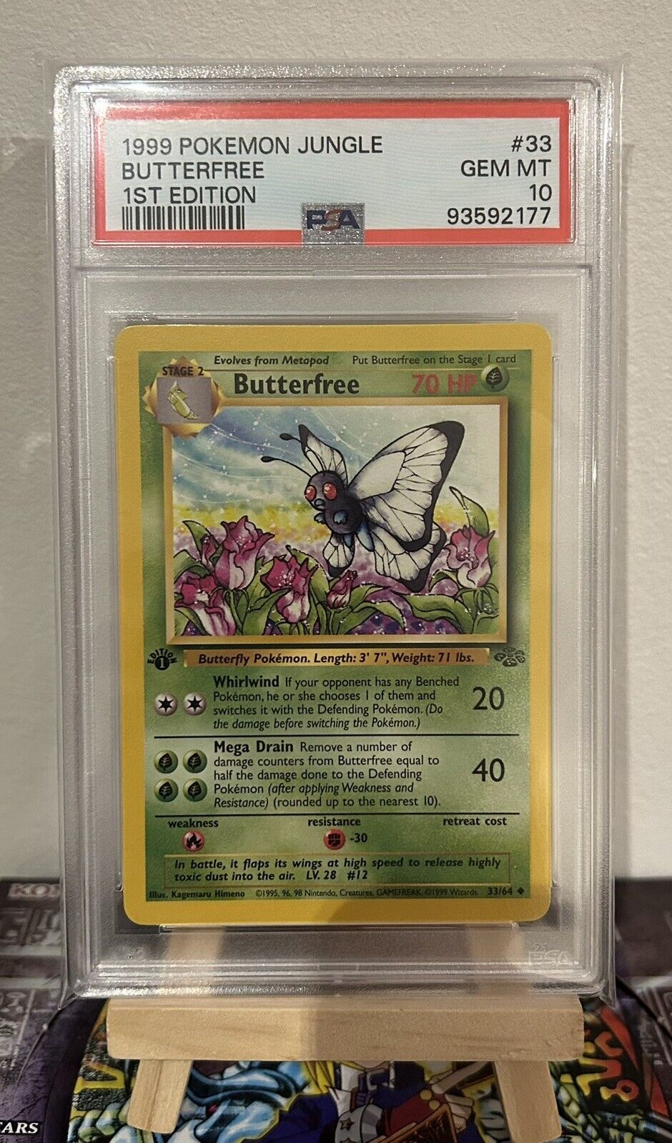 Butterfree 1999 Pokemon Jungle 1st Edition 33/64 PSA 10