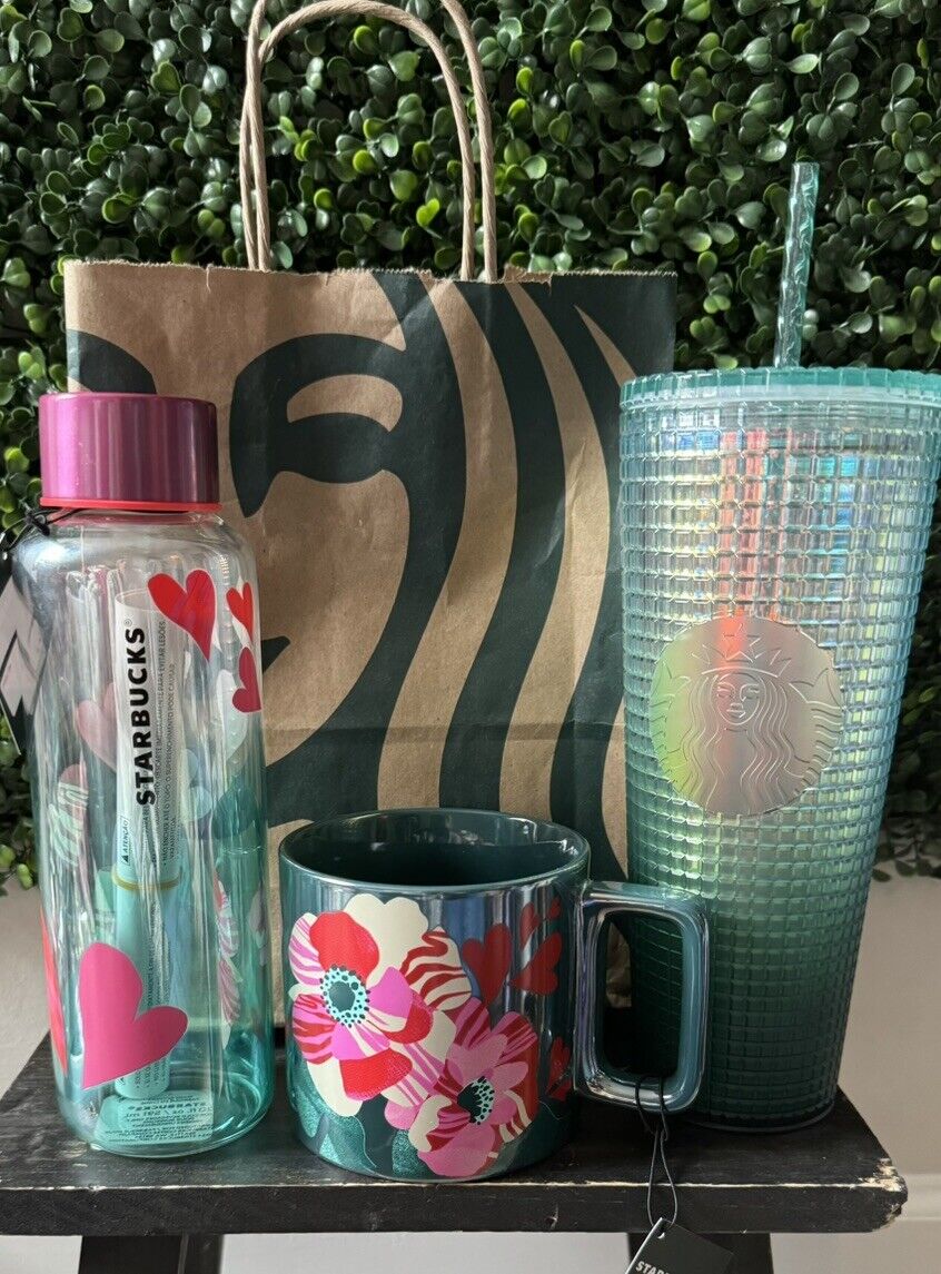 NWT STARBUCKS VALENTINE HEART COLLECTION WITH ADDED STUDDED TUMBLER 