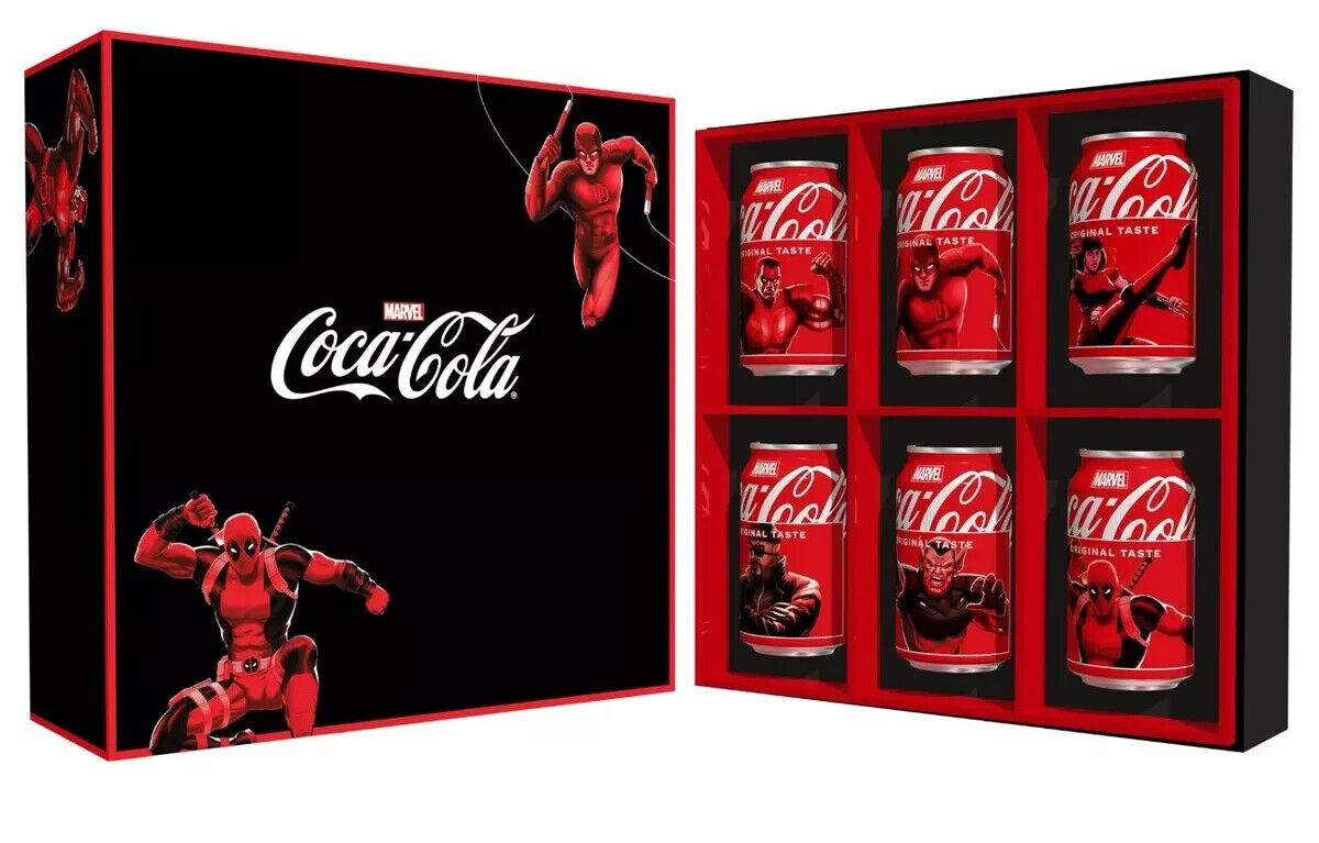 Coca Cola Marvel 2024 Unopened Cans Collectors Edition 6 different Characters