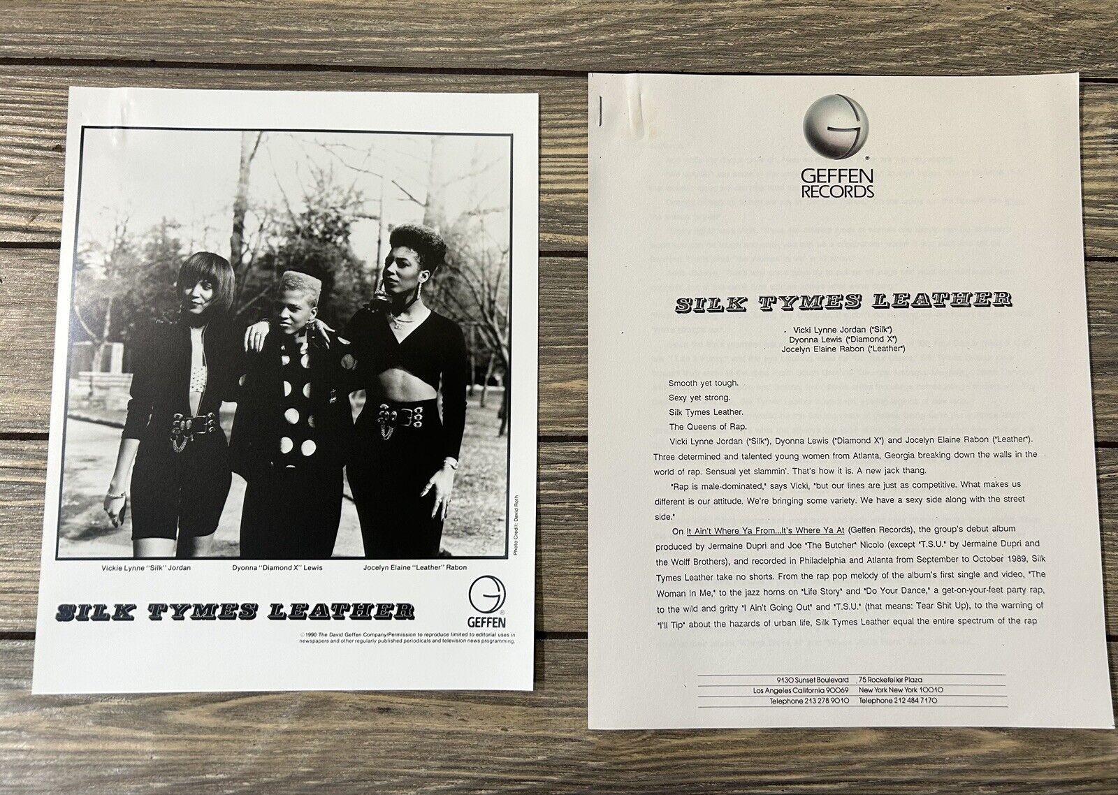 Vintage 1990 Sylk Times Leather Photo And Paper Press Release