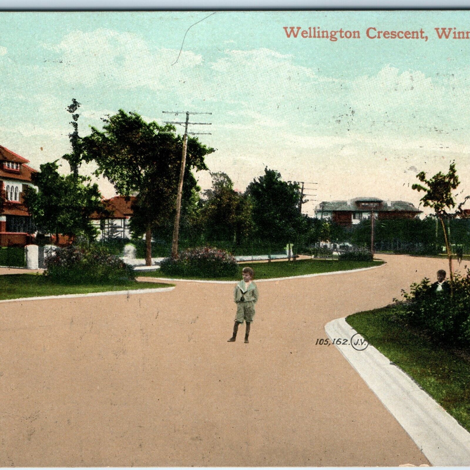 c1910s Winnipeg, Manitoba, Can Wellington Crescent Little Boy Hostrawser IA A170