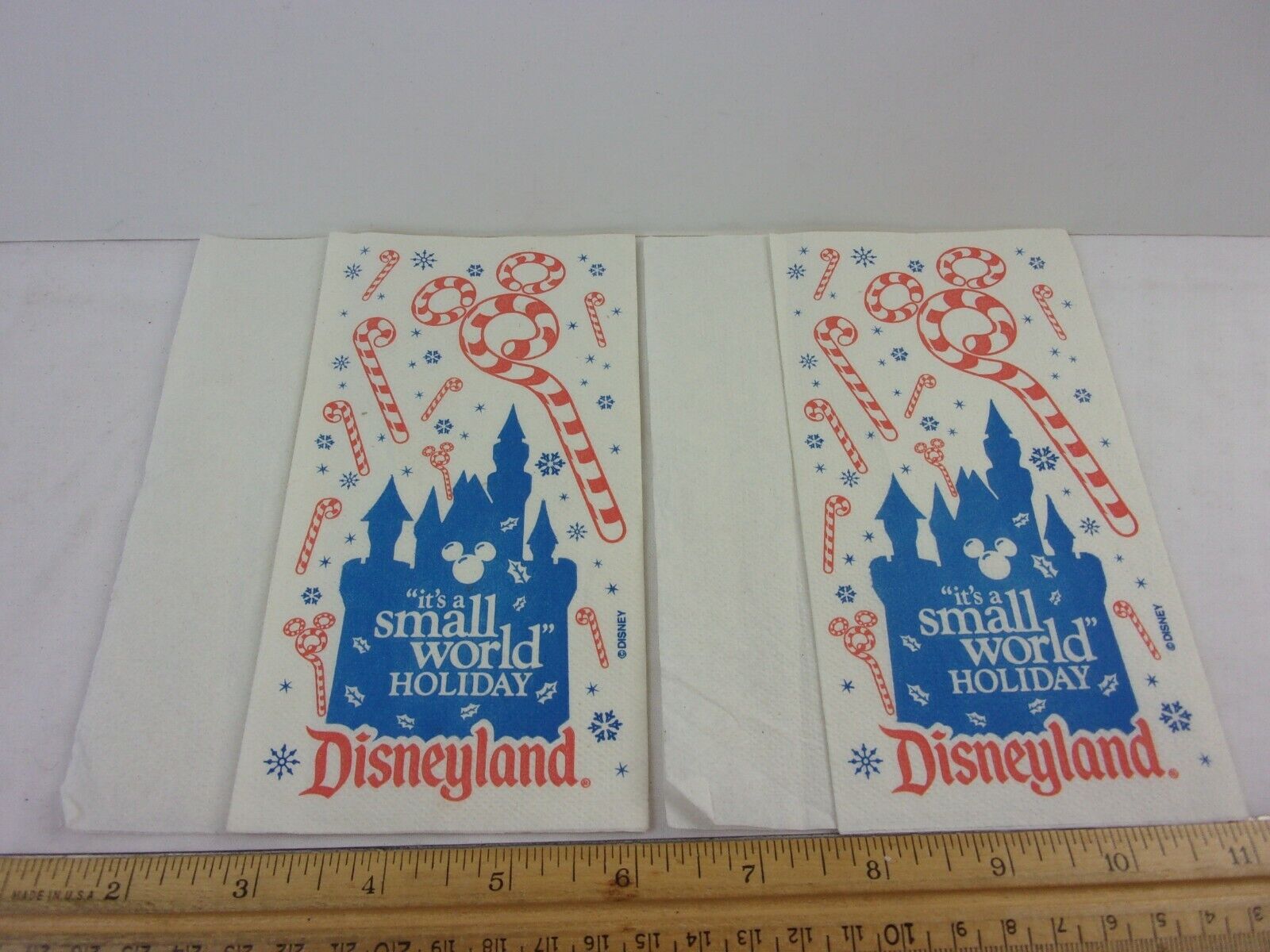 Disneyland 1990s paper napkin lot of 2 It\'s a Small World Holiday 