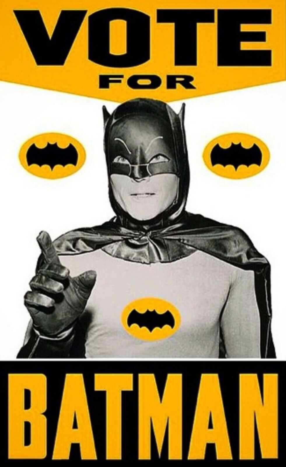 ADAM WEST IN VOTE FOR BATMAN ELECTION POSTER - 8X10 PUBLICITY PHOTO Poster