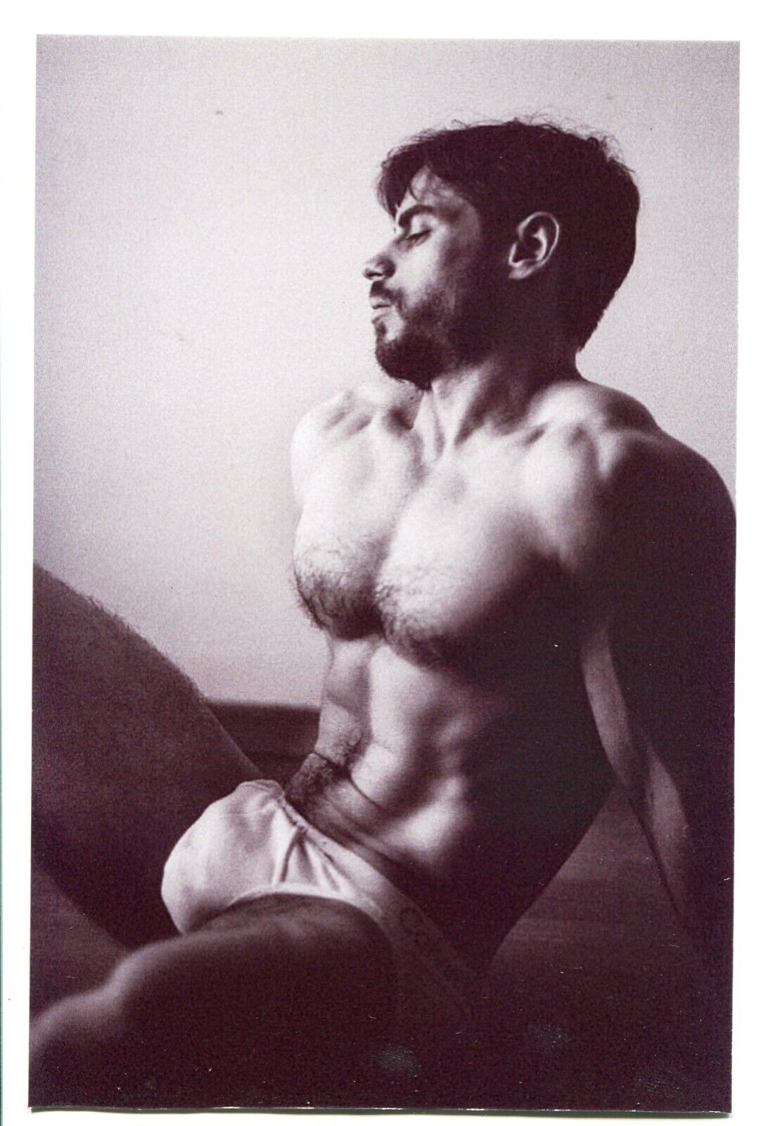 REPRINT Shirtless Handsome young man gay vtg photo
