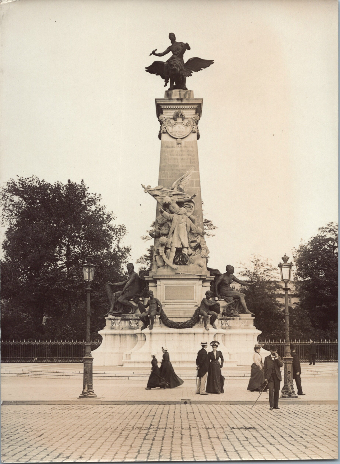 Paris, Gambetta Monument, Vintage Print, ca.1890 Vintage Print D