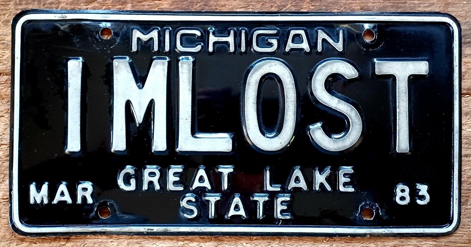 1980's Michigan Vanity License Plate  - I M LOST - I Know Exactly Where I Am ...