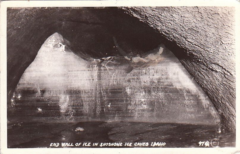 RPPC Postcard End Wall Shoshone Ice Caves Idaho 