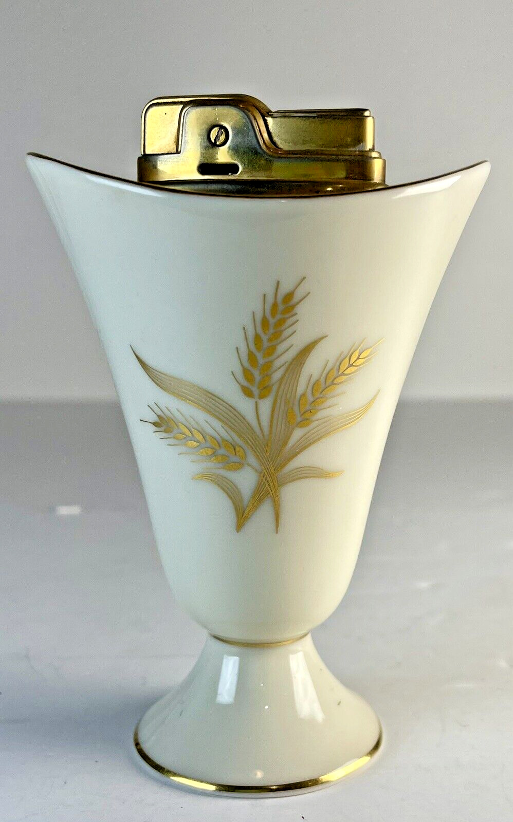 Vintage Lenox Wheat Design with Gold ton Ronson Table Lighter