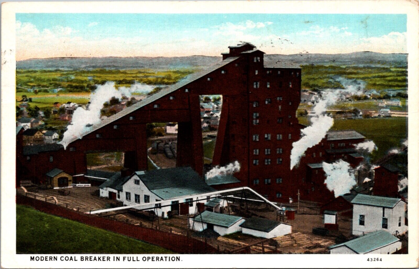 Postcard Modern Coal Breaker in Full Operation in/near Hazleton, Pennsylvania
