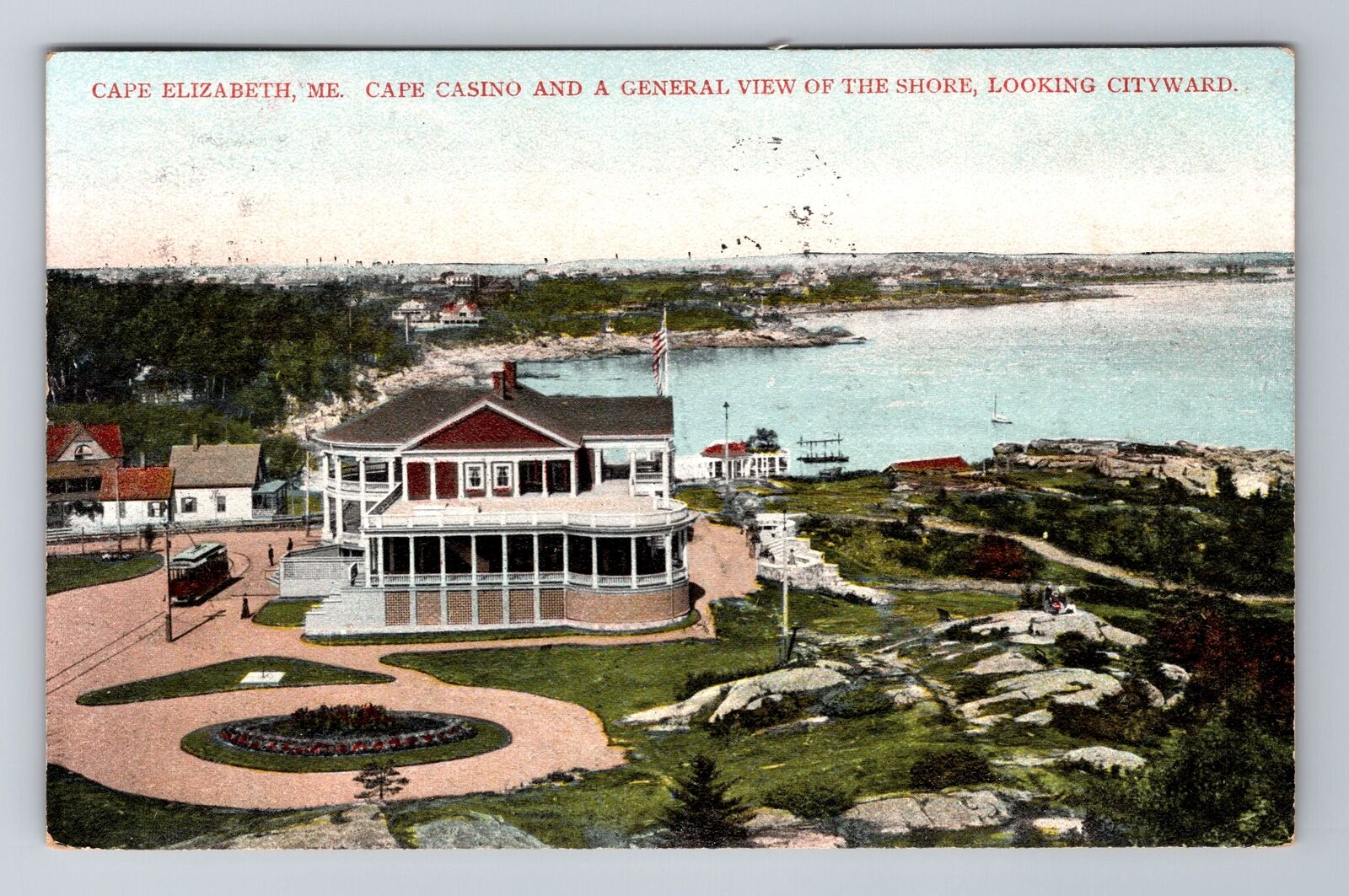Cape Elizabeth ME-Maine, Bird\'s Eye Casino, Shoreline, Vintage c1909 Postcard