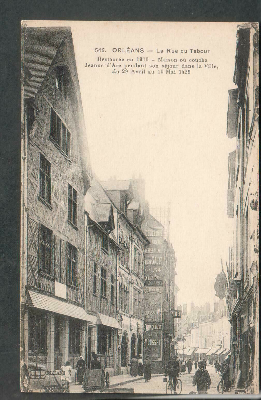 France unmailed post card Orleans La Rue du Tabour restauree en 1910