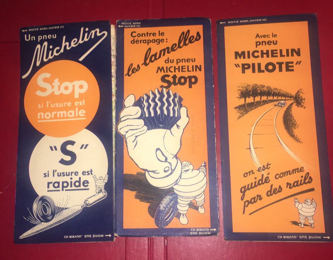 Vintage Michelin FRANCE Road Maps Three OLD MAPS