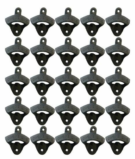 100 OPEN HERE CAST IRON WALL MOUNTED POP BOTTLE OPENERS BEER HOME BAR KITCHEN 