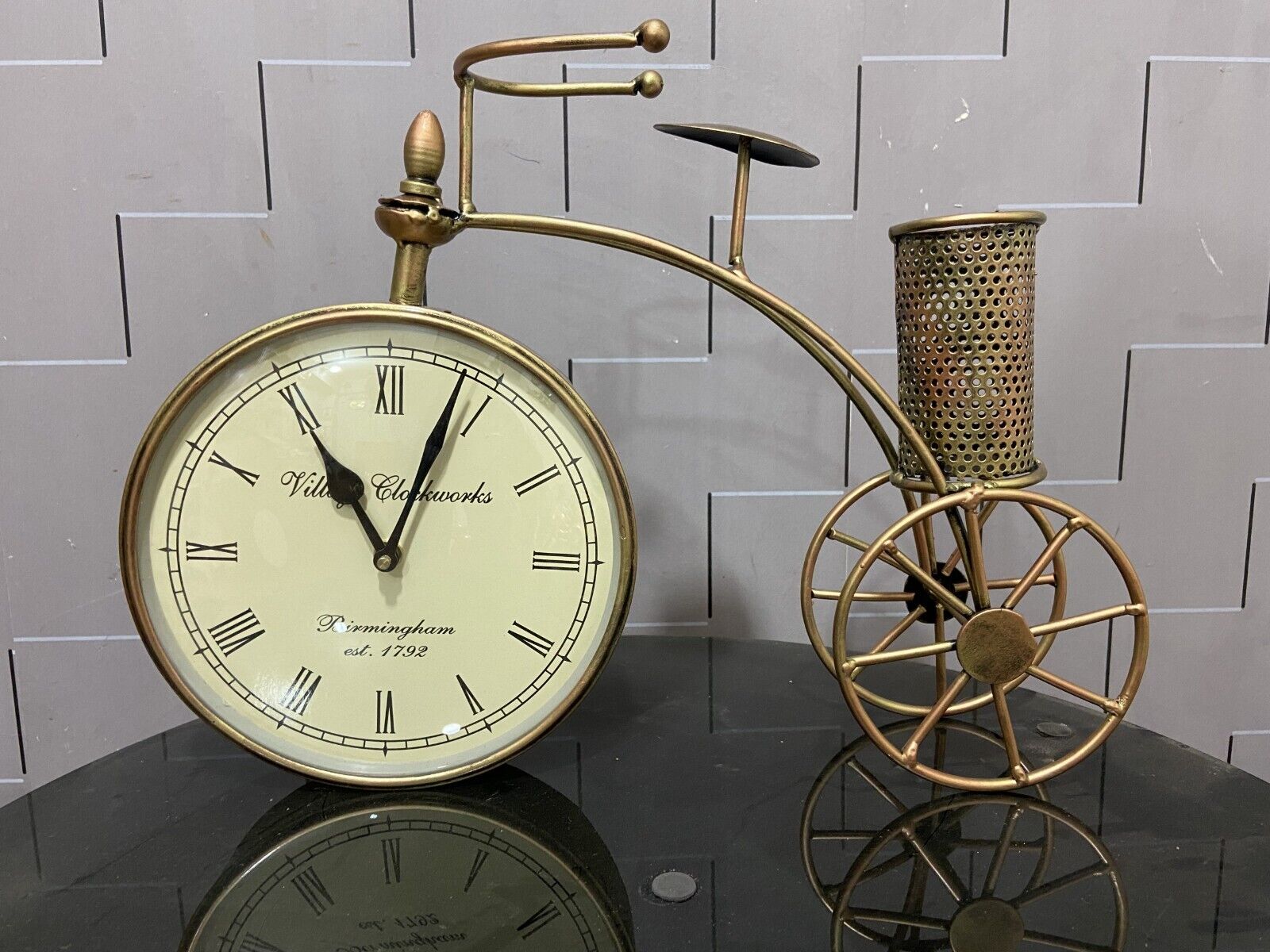 Vintage Antique Cycle with Clock & Pen Stand