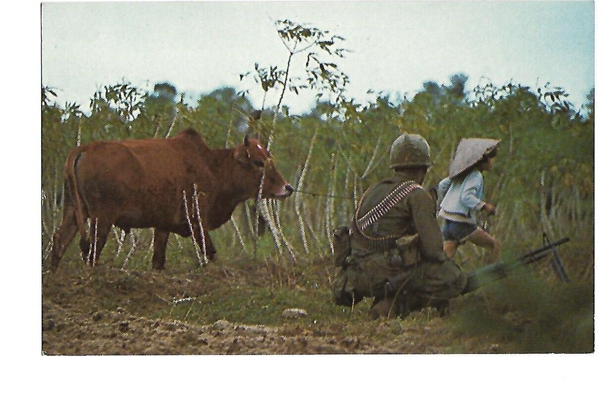 Vintage Mike Roberts Postcard Vietnam War SC11917 Life goes on during War