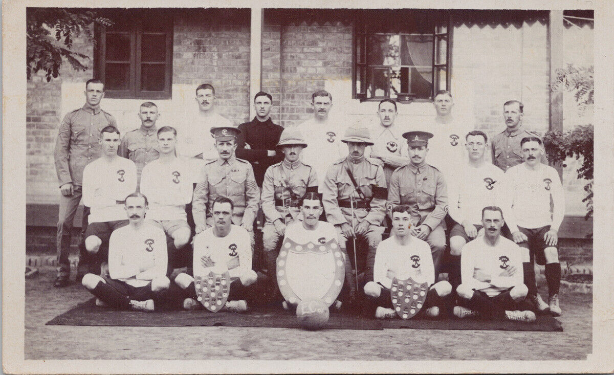 E Company 2nd Somerset Light Infantry Football Shield 1911-13 RPPC Postcard G18