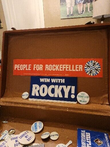 1968 'Win With ROCKY' Nelson Rockefeller Presidential Campaign Sticker Lot