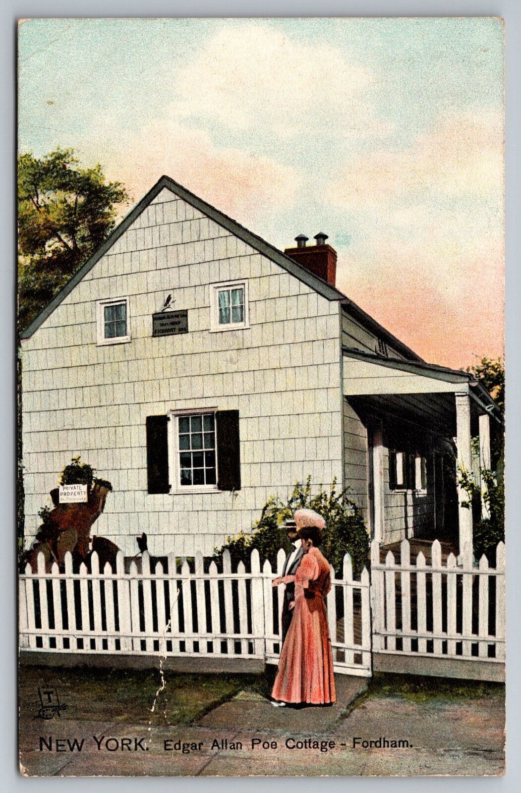 Edgar Allan Poe Cottage. Fordham, New York. Vintage Postcard