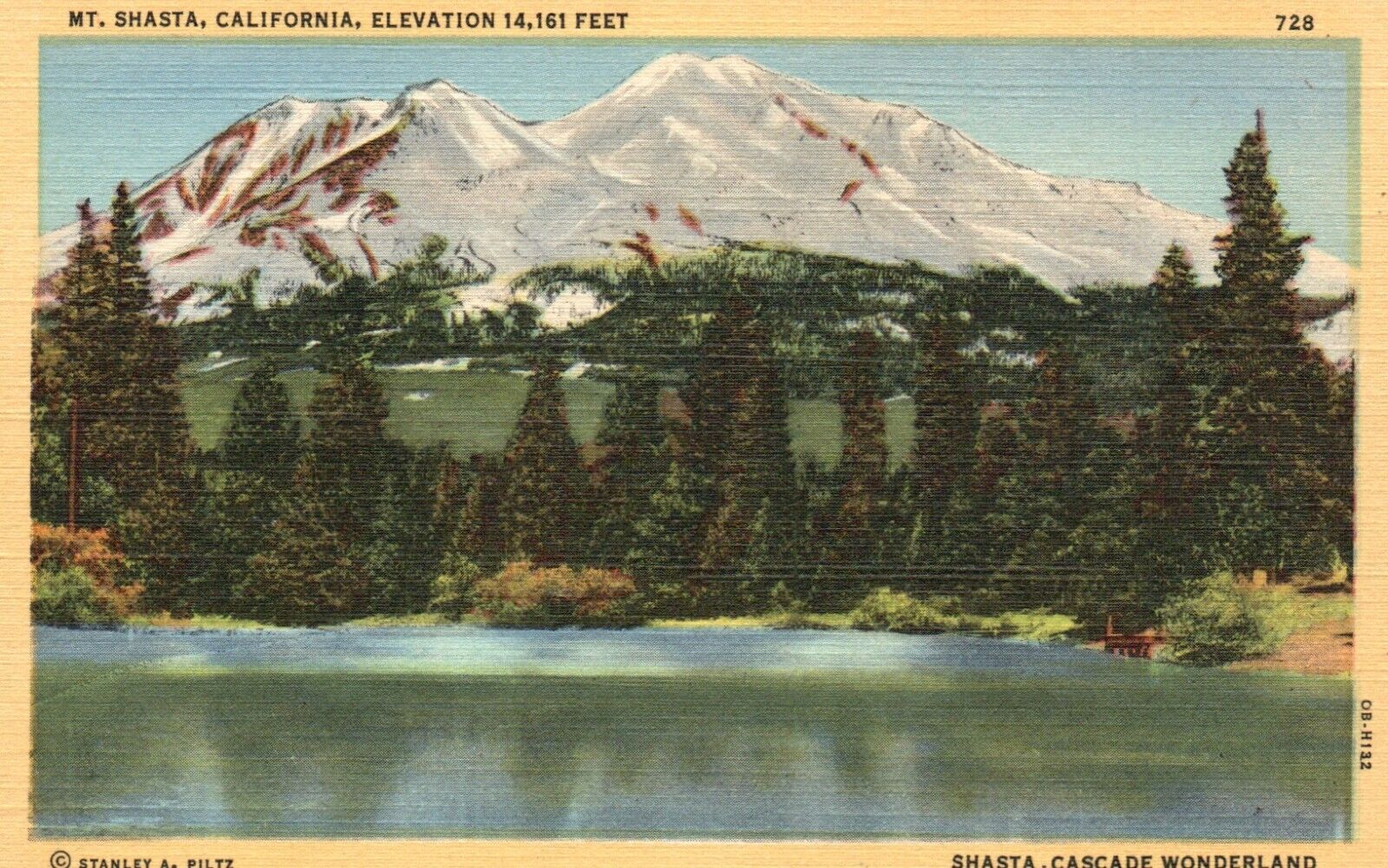 Postcard CA Mount Shasta California 1940 Linen Unposted Vintage PC J1589