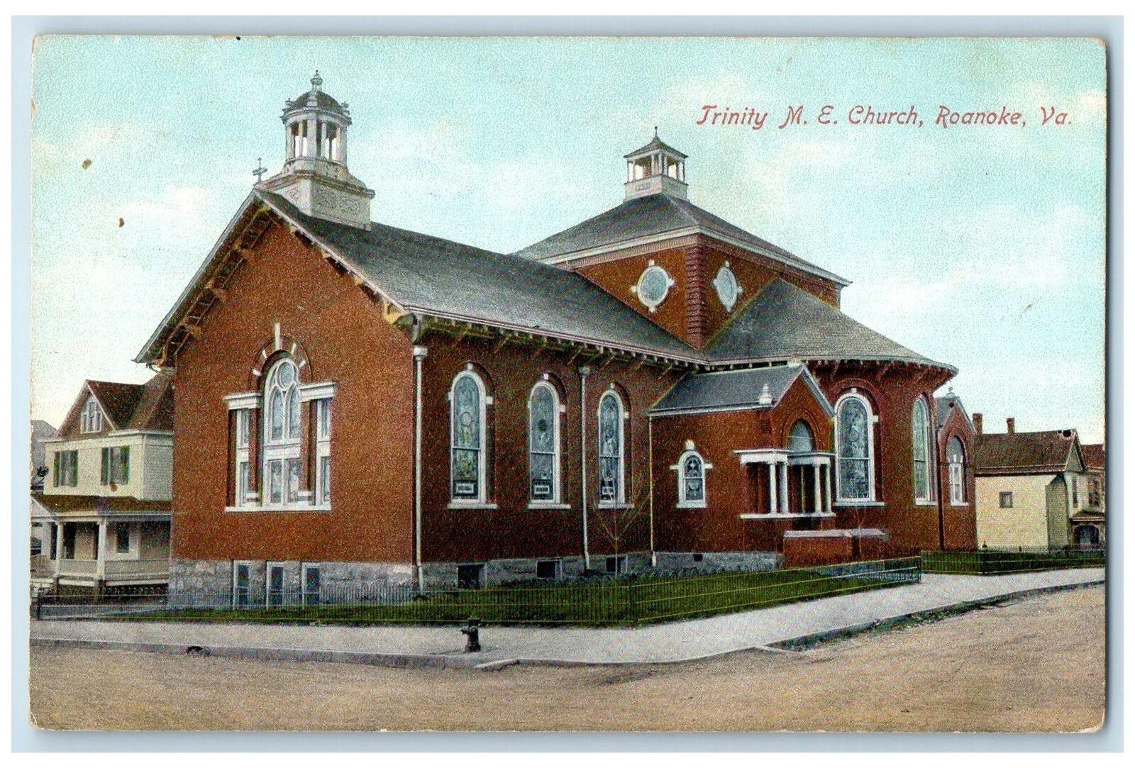 1908 Trinity Methodist Episcopal Church Building Roanoke Virginia VA Postcard