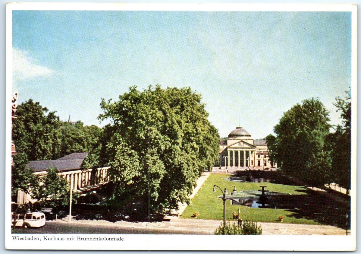 Postcard - Kurhaus with Dountain Colonnade, Wiesbaden, Germany