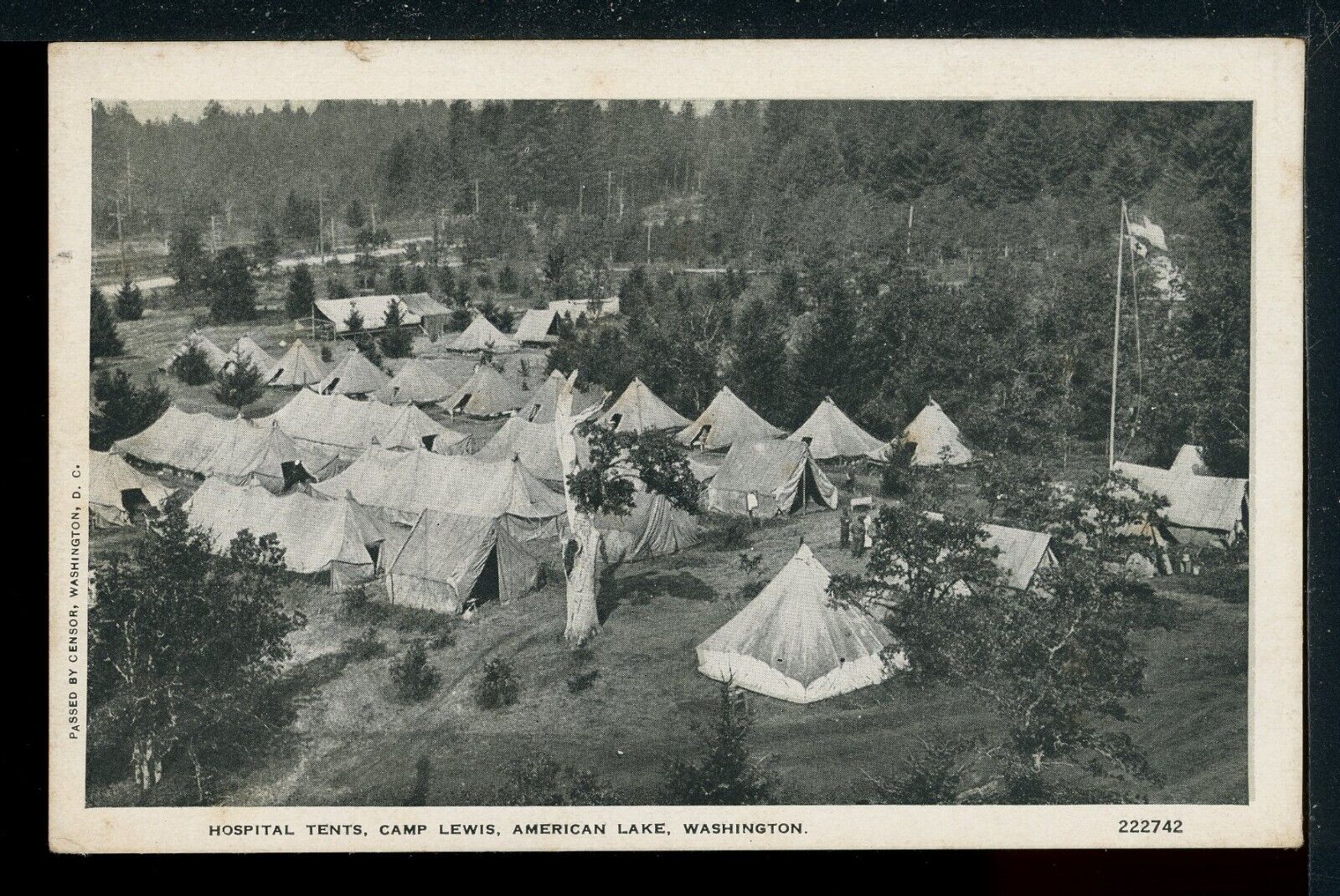 Early Camp Lewis Hospital Tents American Lake WA Historic Vintage Postcard M690