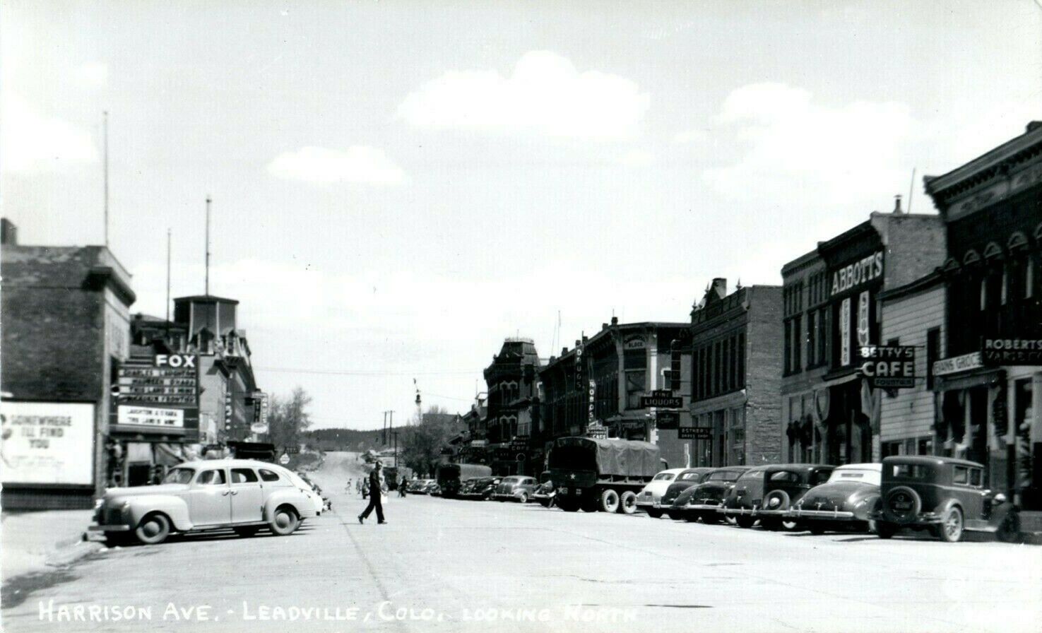 c1940\'s Harrison Ave. Leadville Colorado CO RPPC Photo Classic Cars Postcard