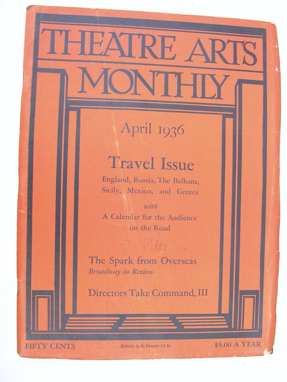 THEATRE ARTS MONTHLY April 1936 Werner Krauss Ina Claire Harold Clurman Balkans