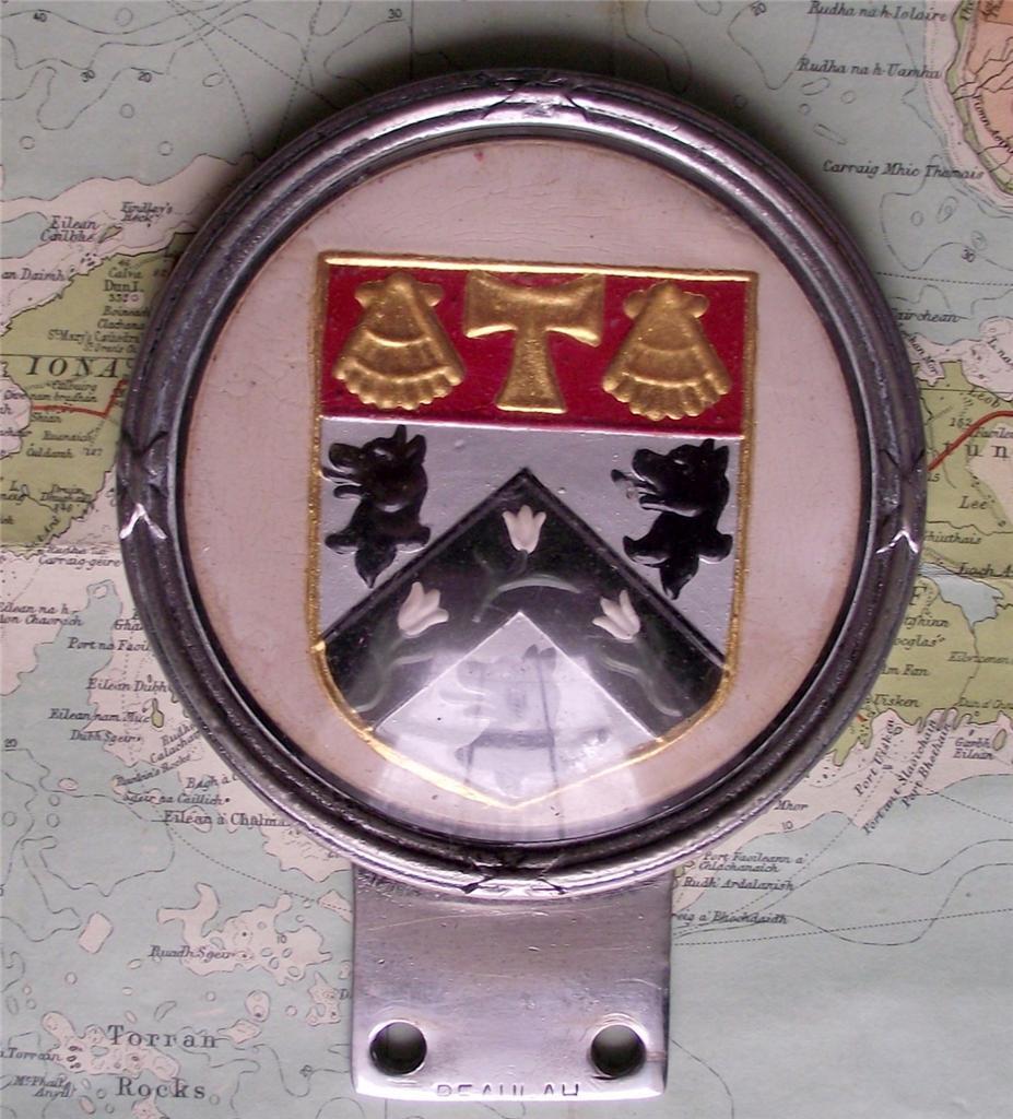 Vintage Car Mascot Badge : College University School Heraldic Coat of Arms