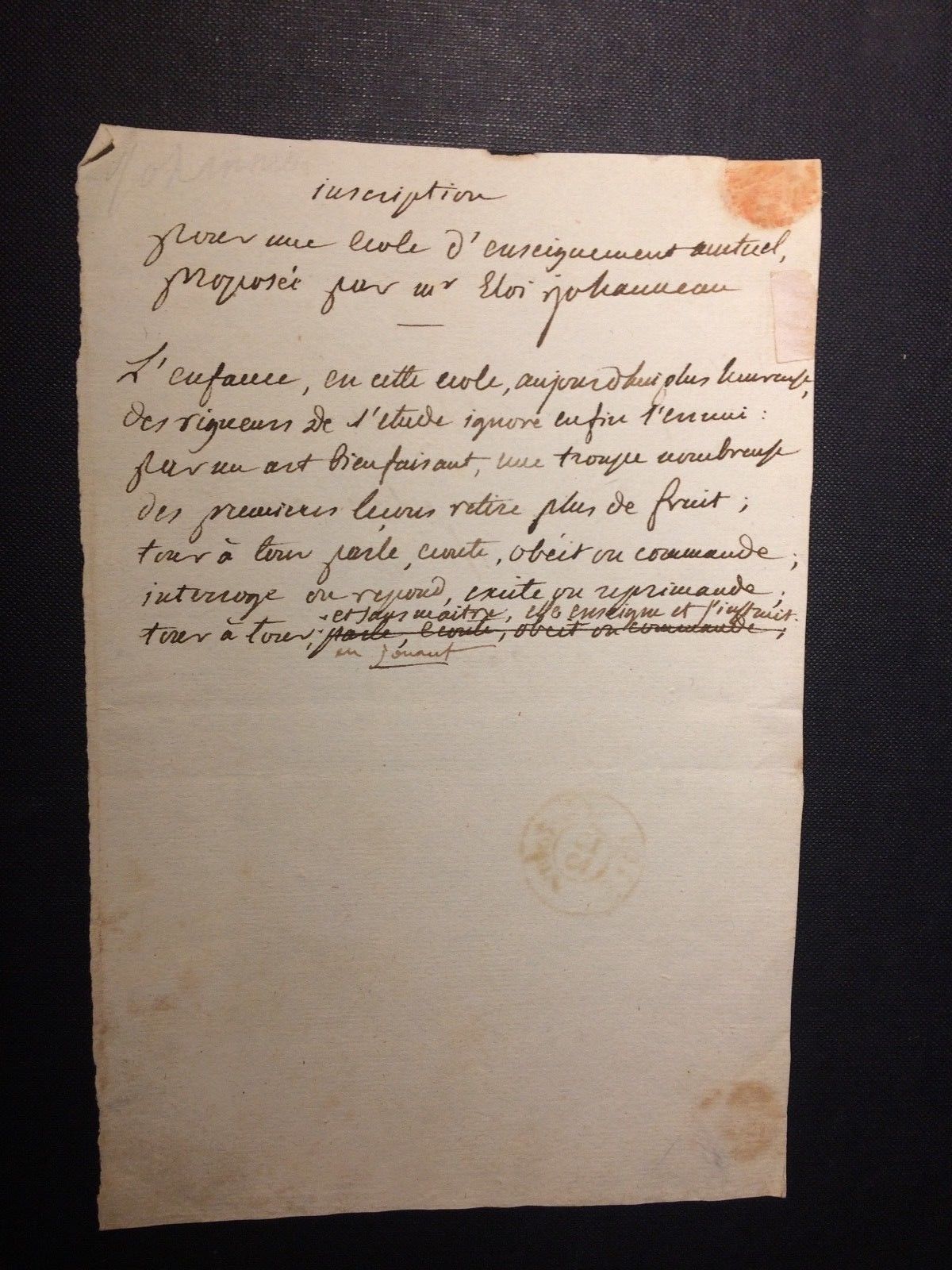 Eloi Johanneau Signed 1818 Autograph Letter Philologist Education Manuscript