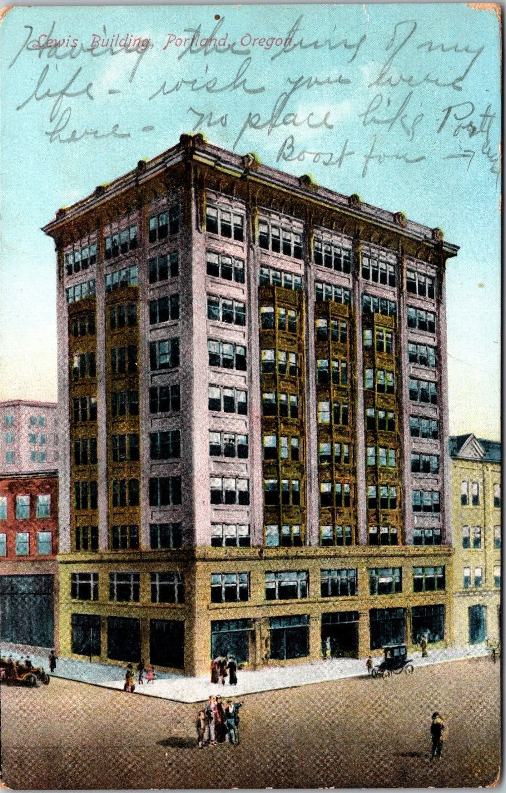 Postcard Posted 1910 Lewis Building Portland Oregon   [dc]