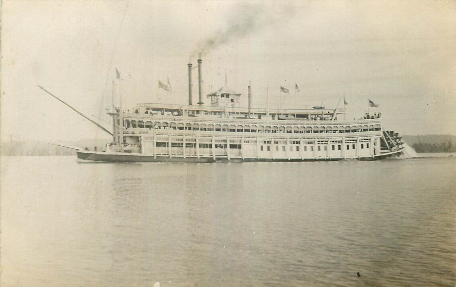 Real Photo Postcard Riverboat Steamer \