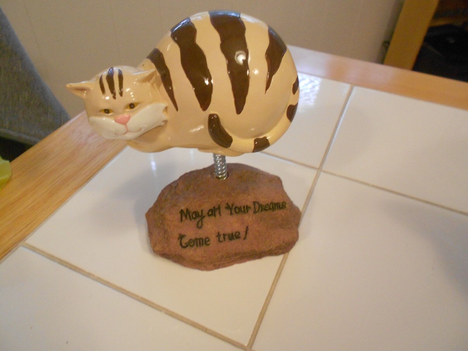 cat bobble figurine may all your dreams come true-vg+  5 1/4\