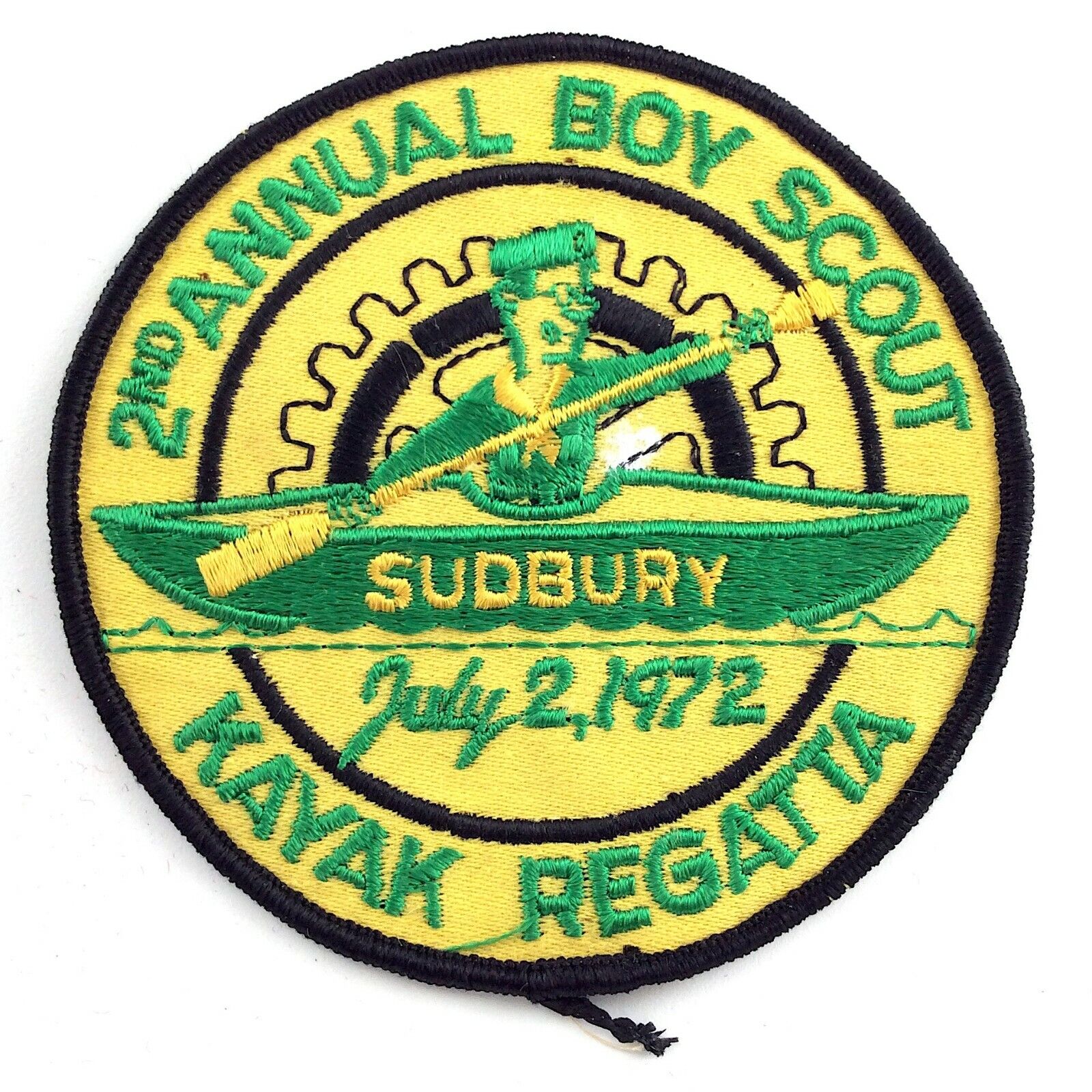 Sudbury 2nd Annual Boy Scout Kayak Regatta Iron Sew On Patch Badge K519