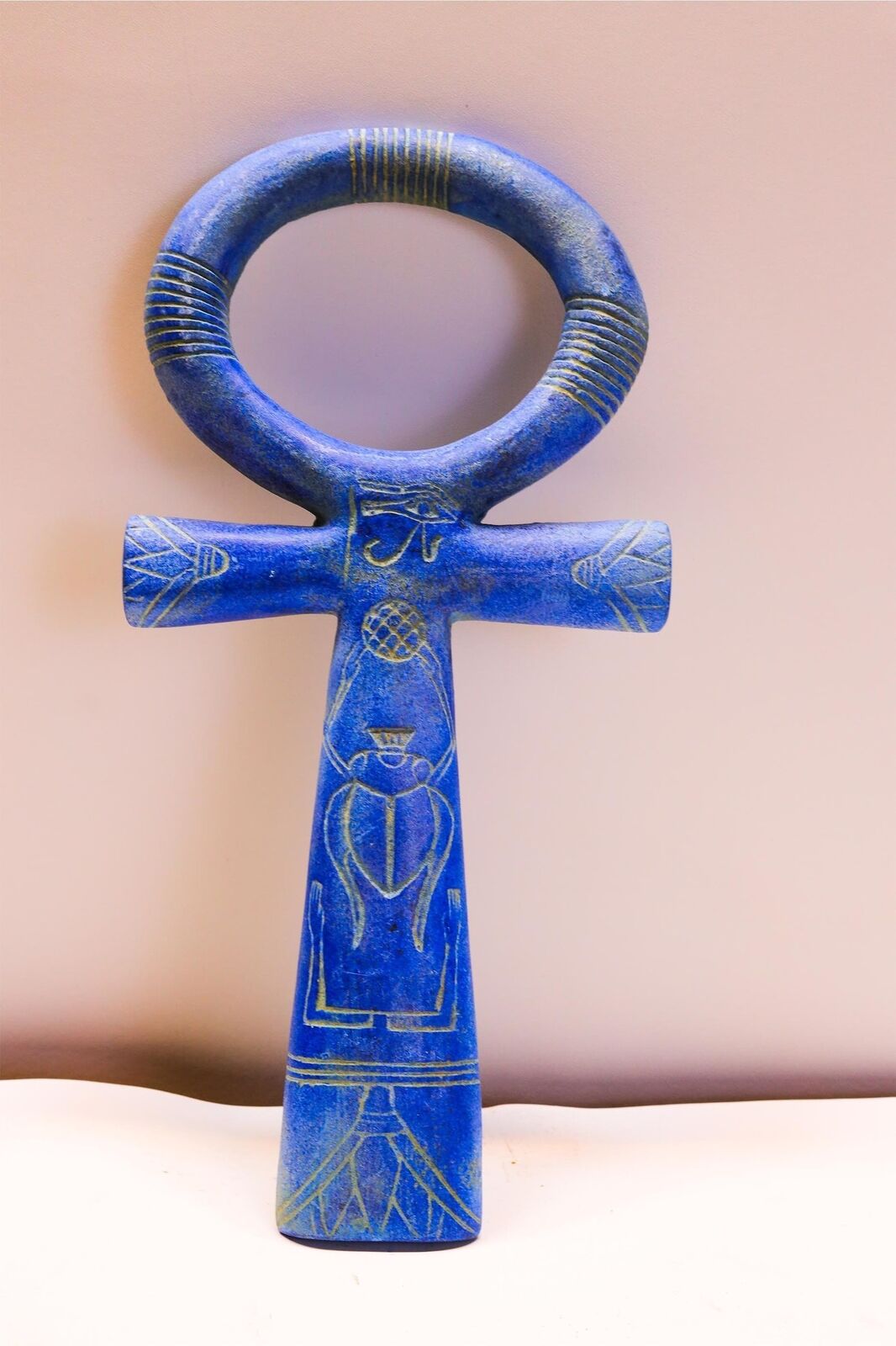 Ancient Egyptian Key of Life Ankh, made from Blue stone, Blue ankh key