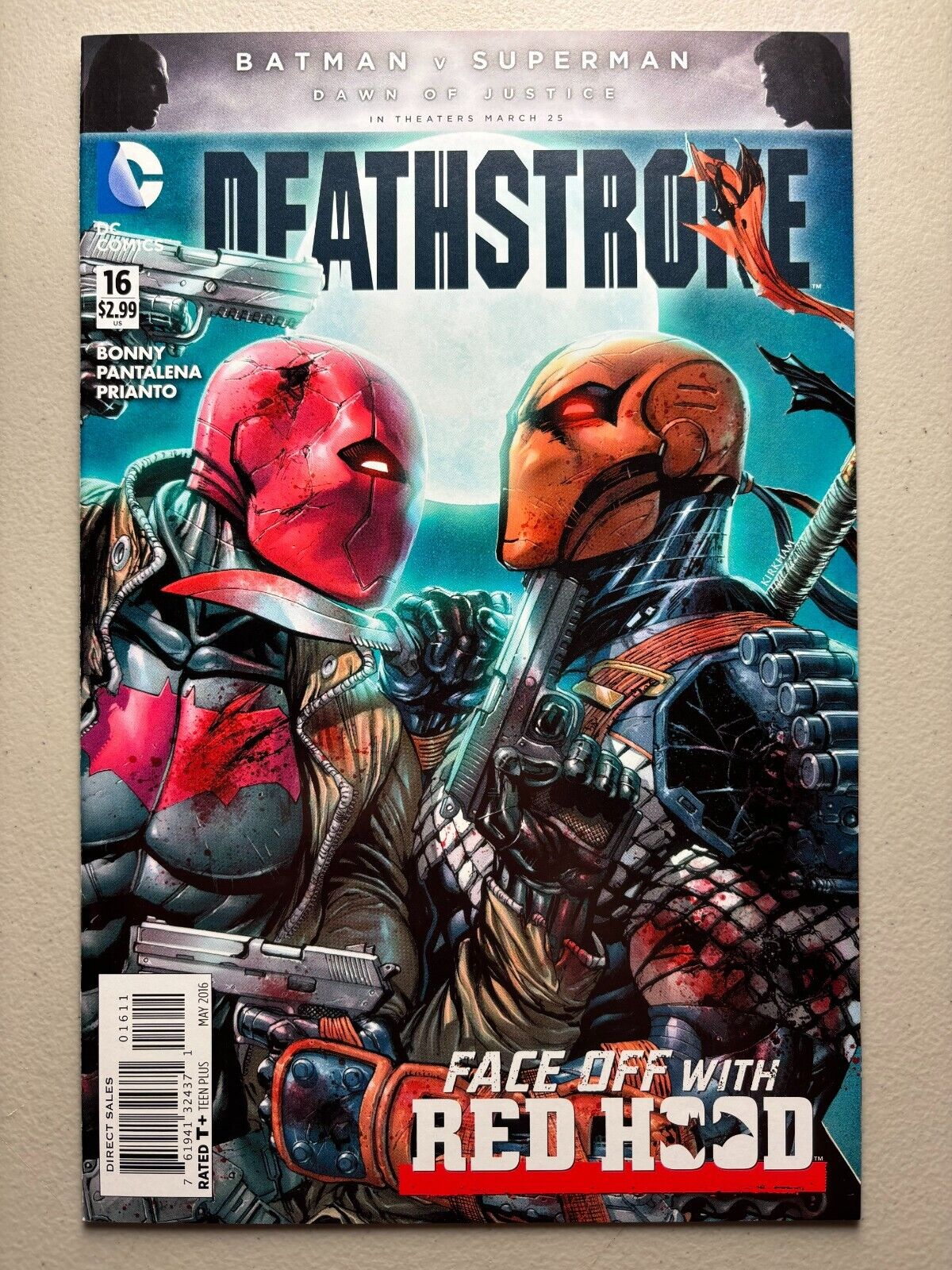 Deathstroke #16 • Tyler Kirkham Cover with Red Hood • 2016 DC Comics