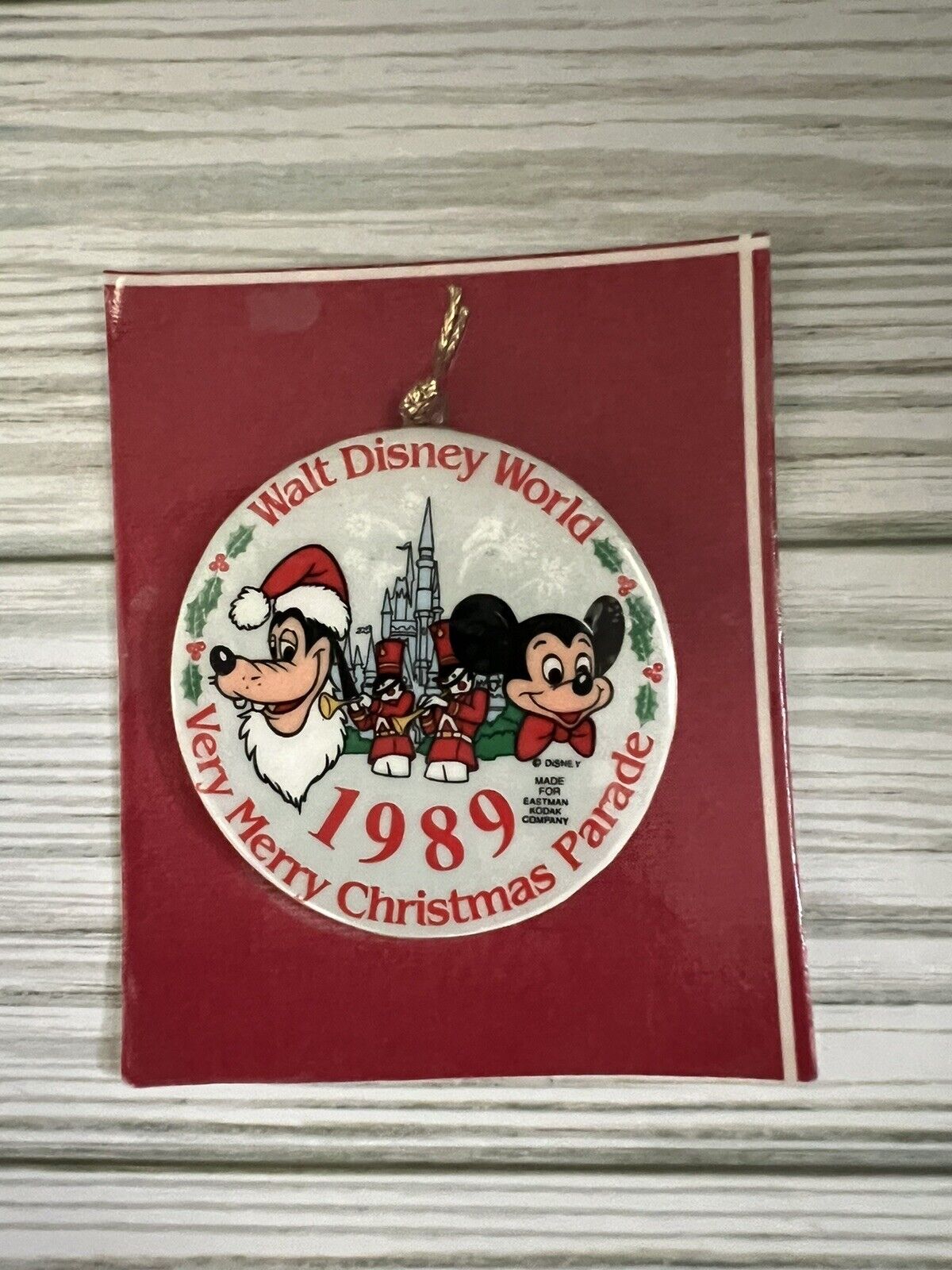 Vintage 1989 Walt Disney World Very Merry Christmas Ornament Parade Souvenir New